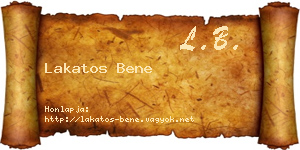Lakatos Bene névjegykártya