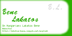 bene lakatos business card